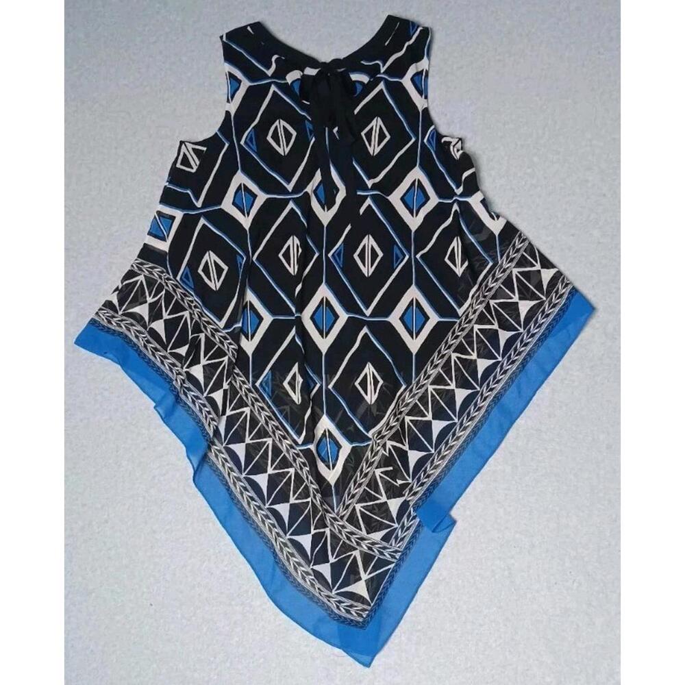 Vince Camuto Blouse Womens Size Small Tear Down Sheer Casual Formal Tie Neck - Picture 10 of 11